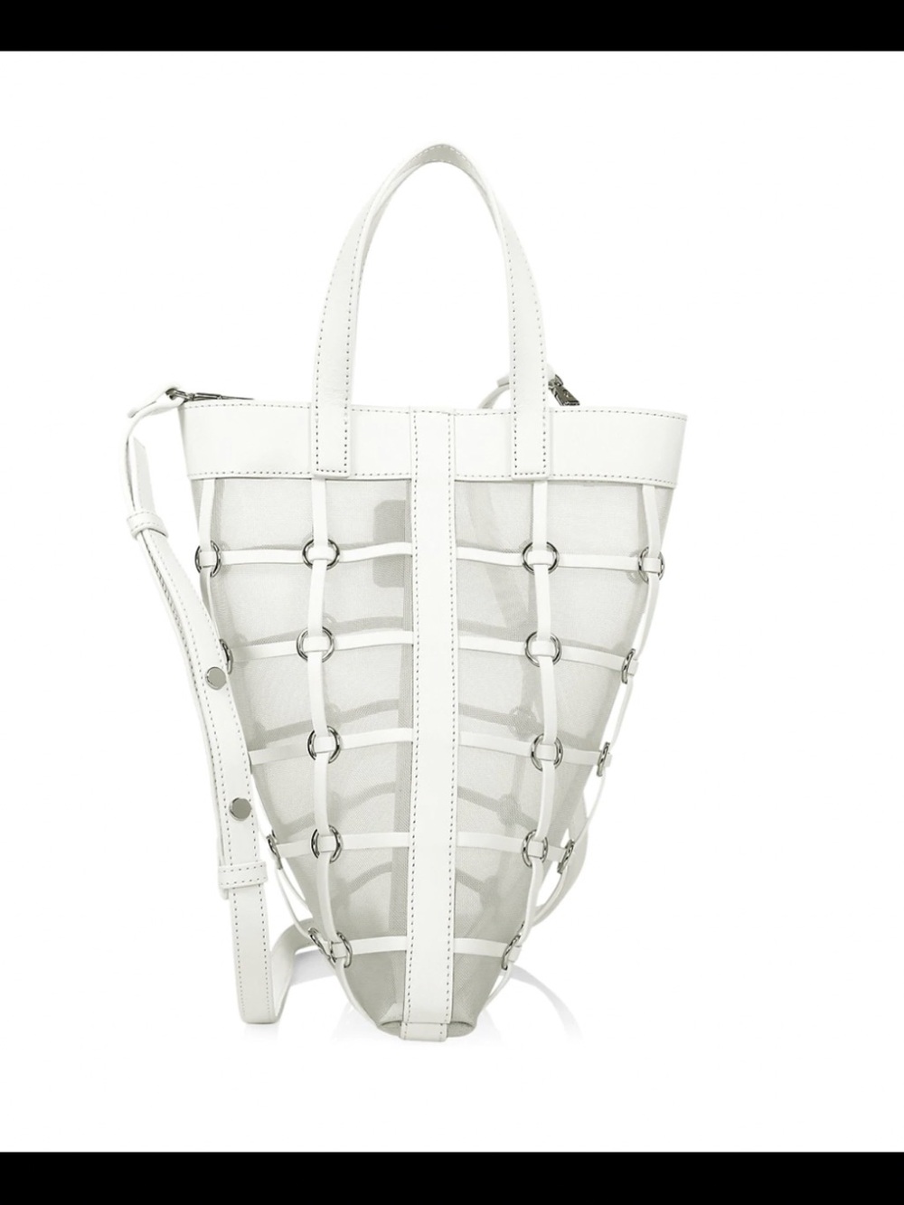 3.1 Phillip Lim Mini Billie Twisted Cage Tote White NWOT - Picture 3 of 8